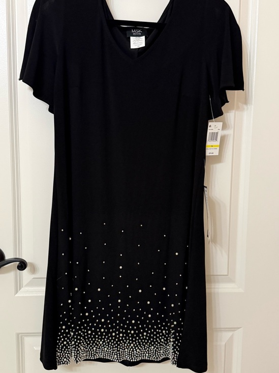 MSK Dresses & Skirts - MSK Black Dress with Silver Accent.  NWT.